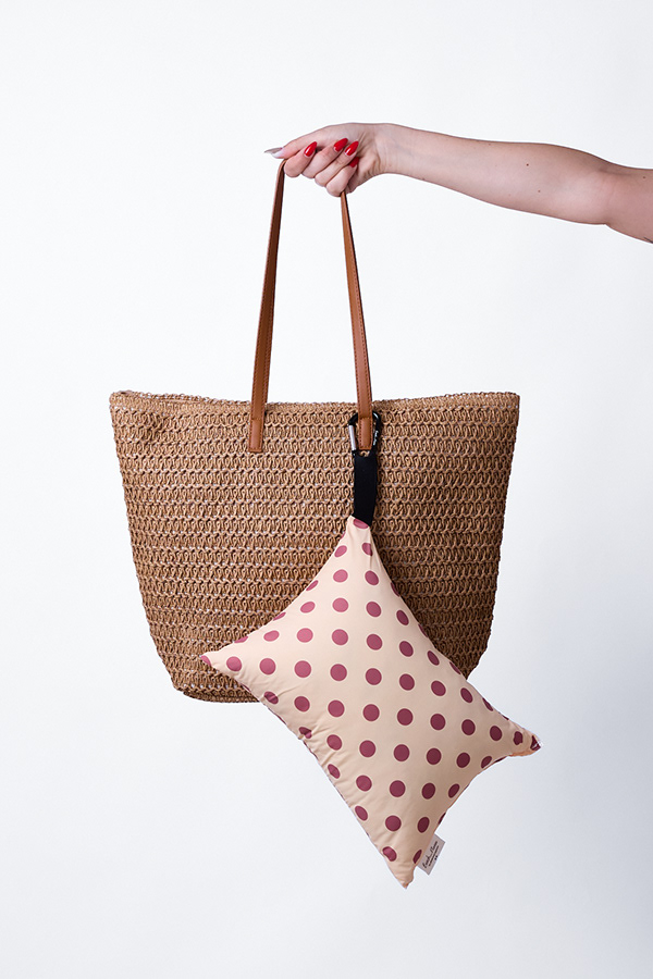 Straw bag and cushion