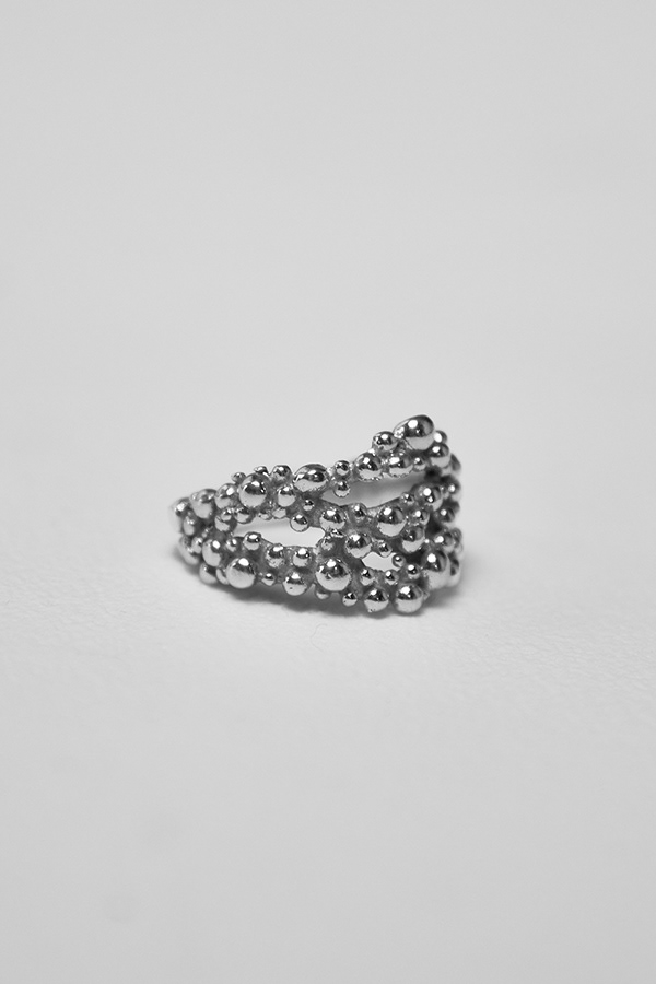 Silver bubbles ring